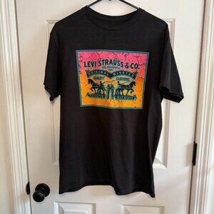 Levi's Black Tee with Colorful Logo Graphic